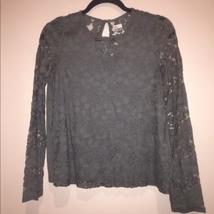 Hollister long sleeve olive lace top